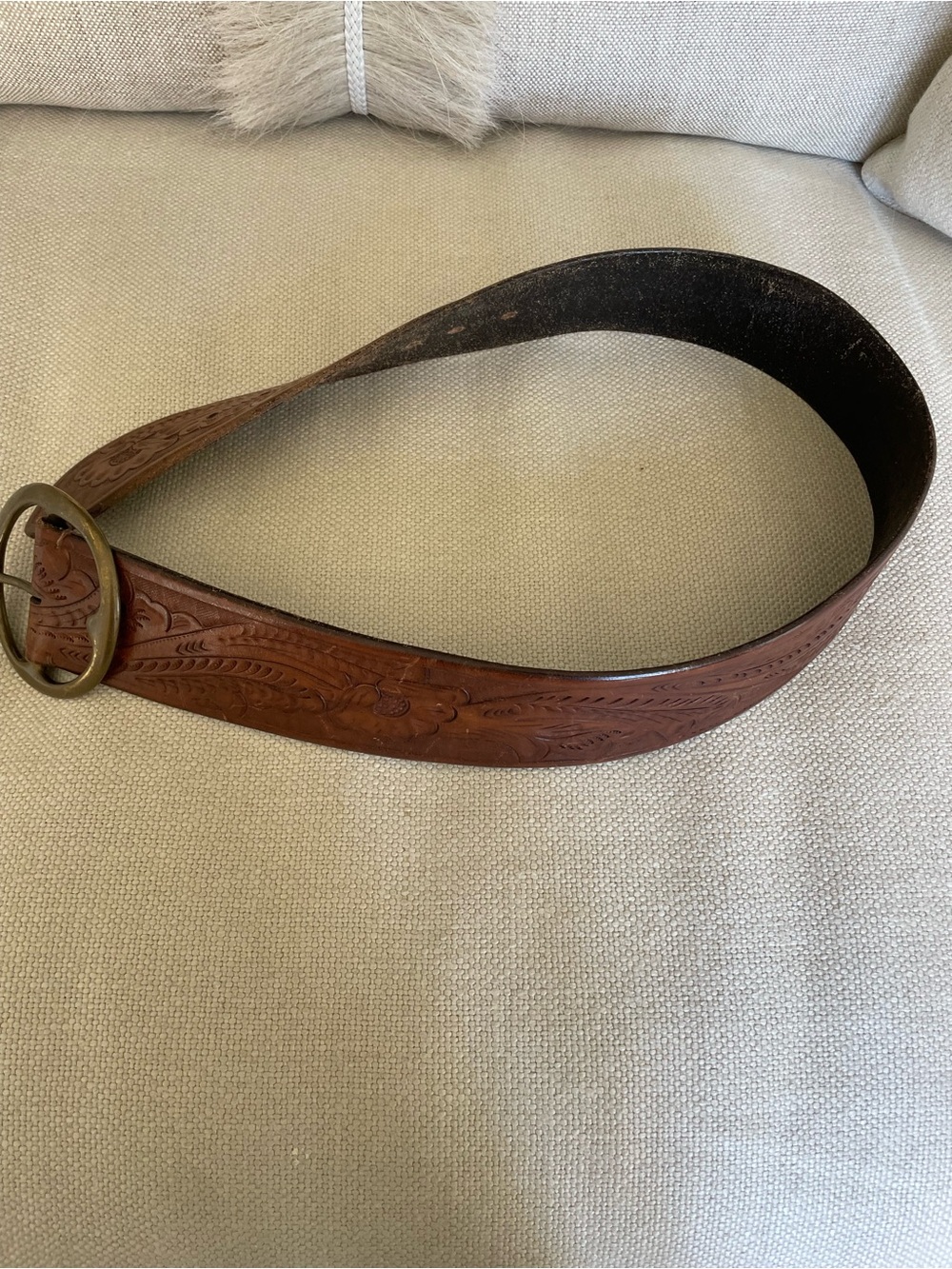 Ralph Lauren Brown Distressed Leather Belt - Picture 5 of 6
